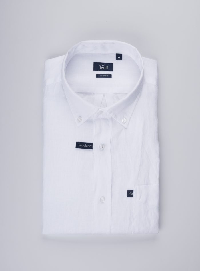 Button Down Linen Regular Fit Sport Πουκάμισο Μ.Μ
