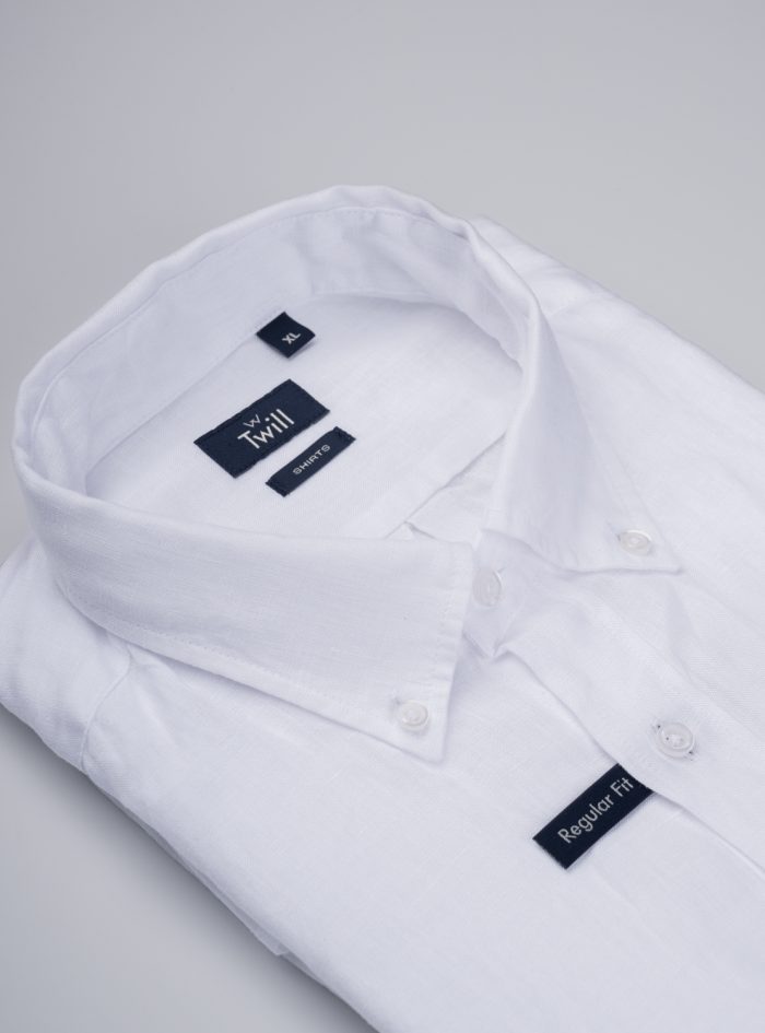 Button Down Linen Regular Fit Sport Πουκάμισο Μ.Μ