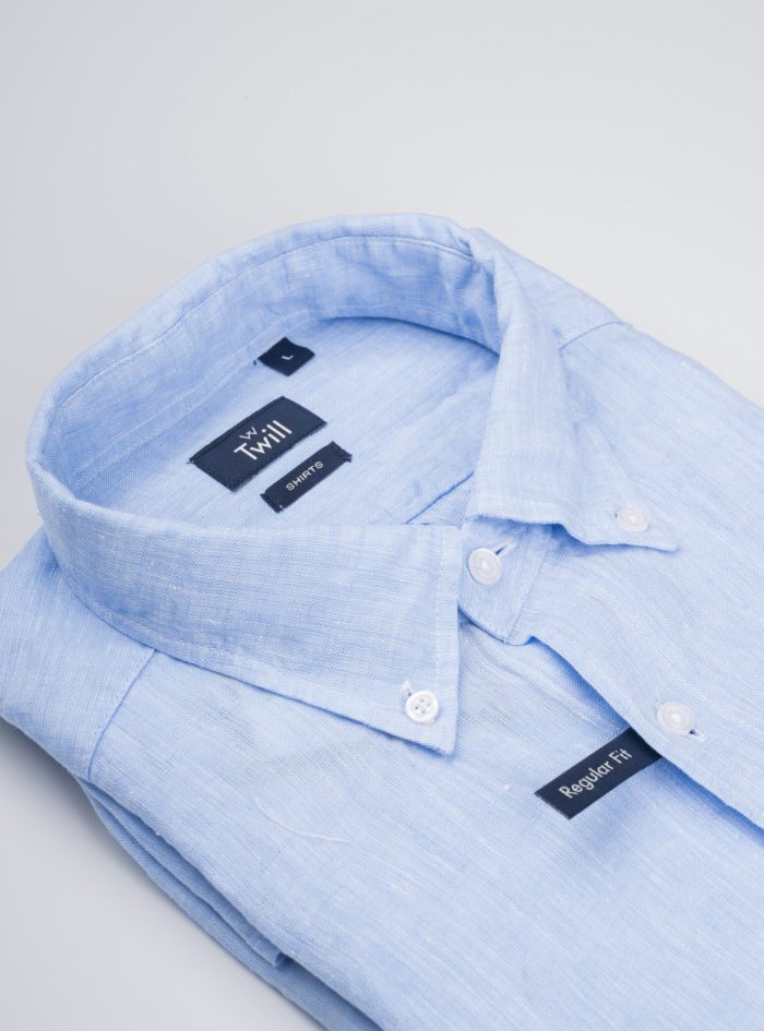 Button Down Linen Regular Fit Sport Πουκάμισο Μ.Μ