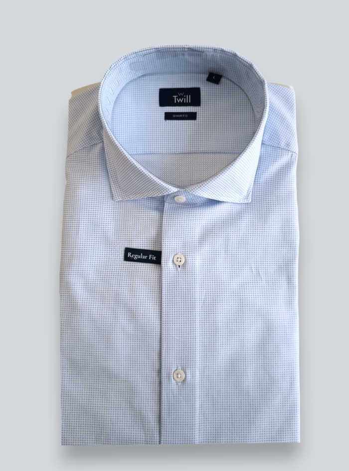 Positano Long-Sleeve Casual Shirt — Blue Patterned