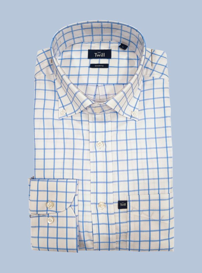 Nicola Long-Sleeve Casual Shirt — Blue, Checked